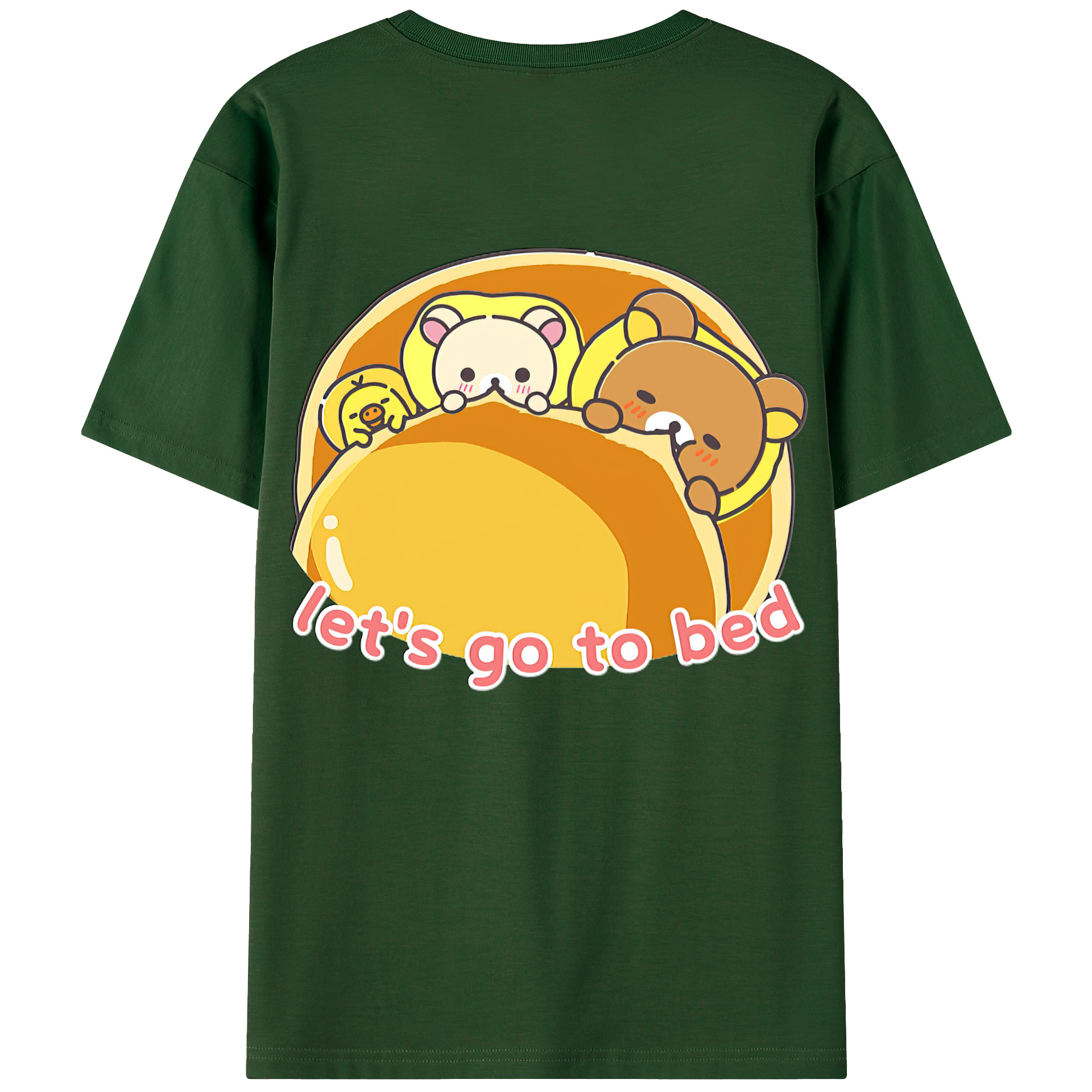 （画像用） リラックマ リラックマ キイロイトリ Rilakkuma Korilakkuma Kiiroitori 綿100％半袖Tシャツ（背面プリント）